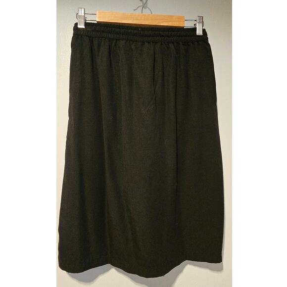 Esteez Black Skirt Modest A-Line Knee Length 100% Tencel Savannah Sz S - Picture 11 of 11